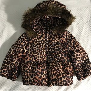 Baby Gap Leopard Print Puffer Jacket 